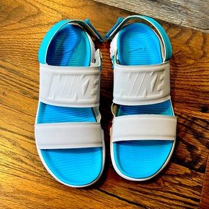 Nike Blue and Gray Sandals